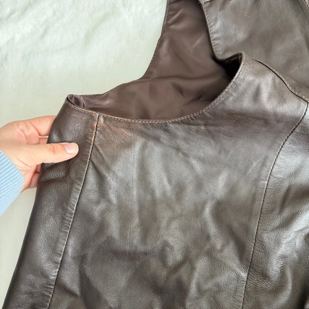 Roper Brown Leather Vest Men’s Size 2XL